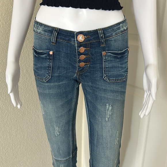 One Teaspoon by revolve skinny low-rise distressed Denim Jeans size 22 & 27 - Picture 3 of 10